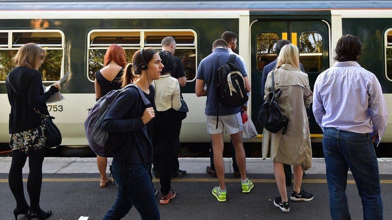 commuters waiting for the train