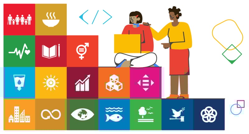 un sustainable development goals cartoon